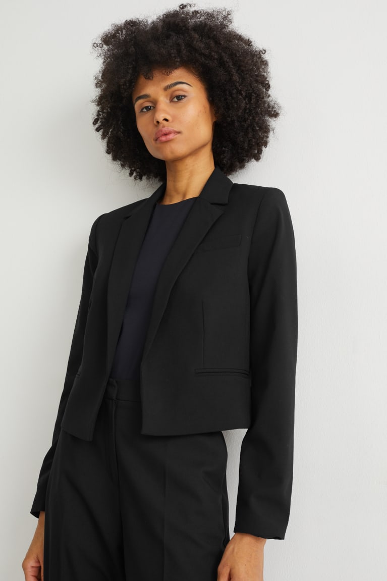 C&A Blazer- Regular Fit With Recycled Polyester Blazer Zwart | ULN-076852