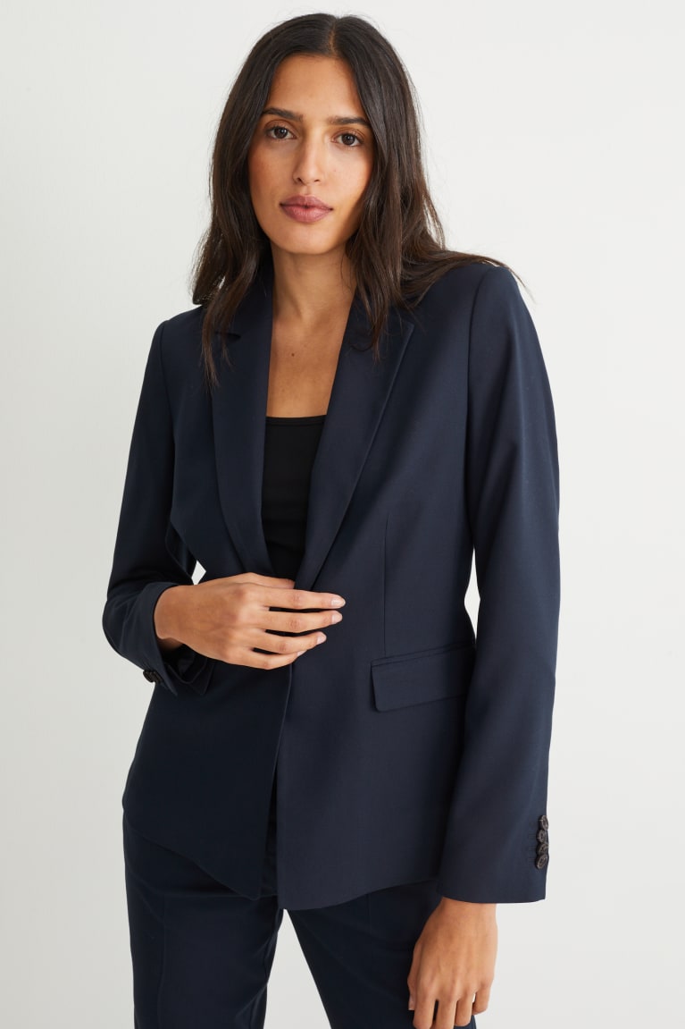 C&A Business Fitted Recycled Blazer Donkerblauw | XPU-648031