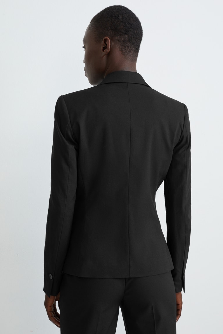 C&A Business Fitted Recycled Blazer Zwart | OWP-184273