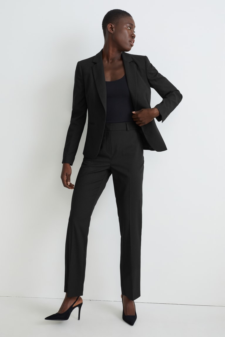 C&A Business Fitted Recycled Blazer Zwart | OWP-184273