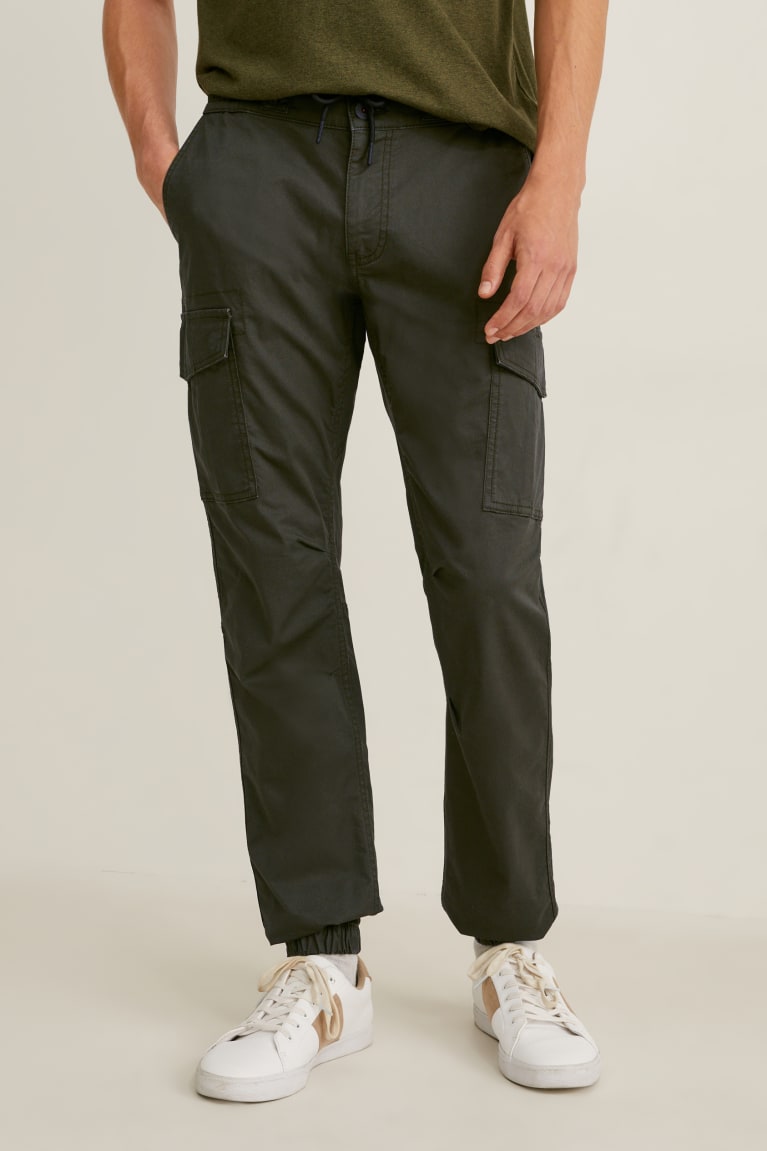 C&A Cargo Tapered Fit Lycra® Broek Donkergroen | LIH-091732