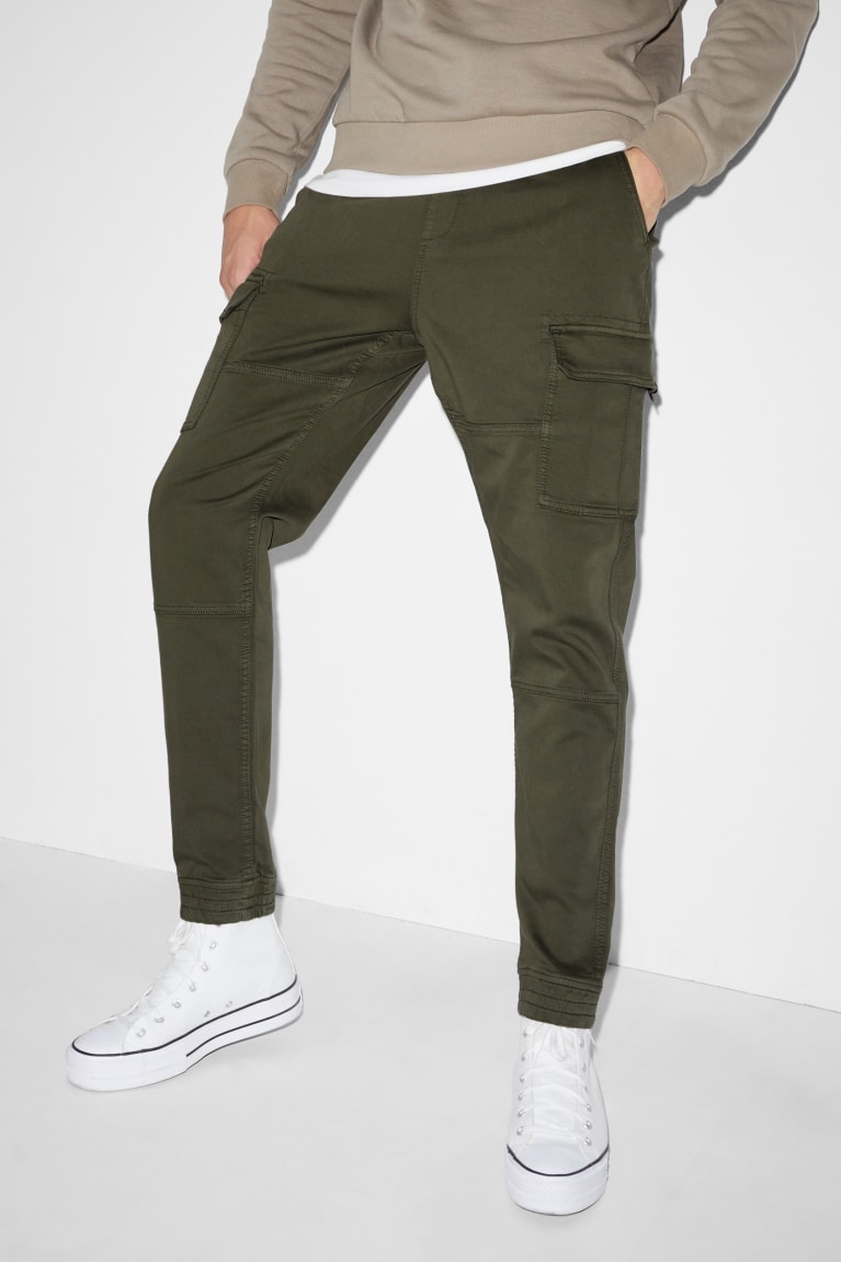 C&A Cargohose Slim Fit Lycra® Broek Donkergroen | YTJ-023971