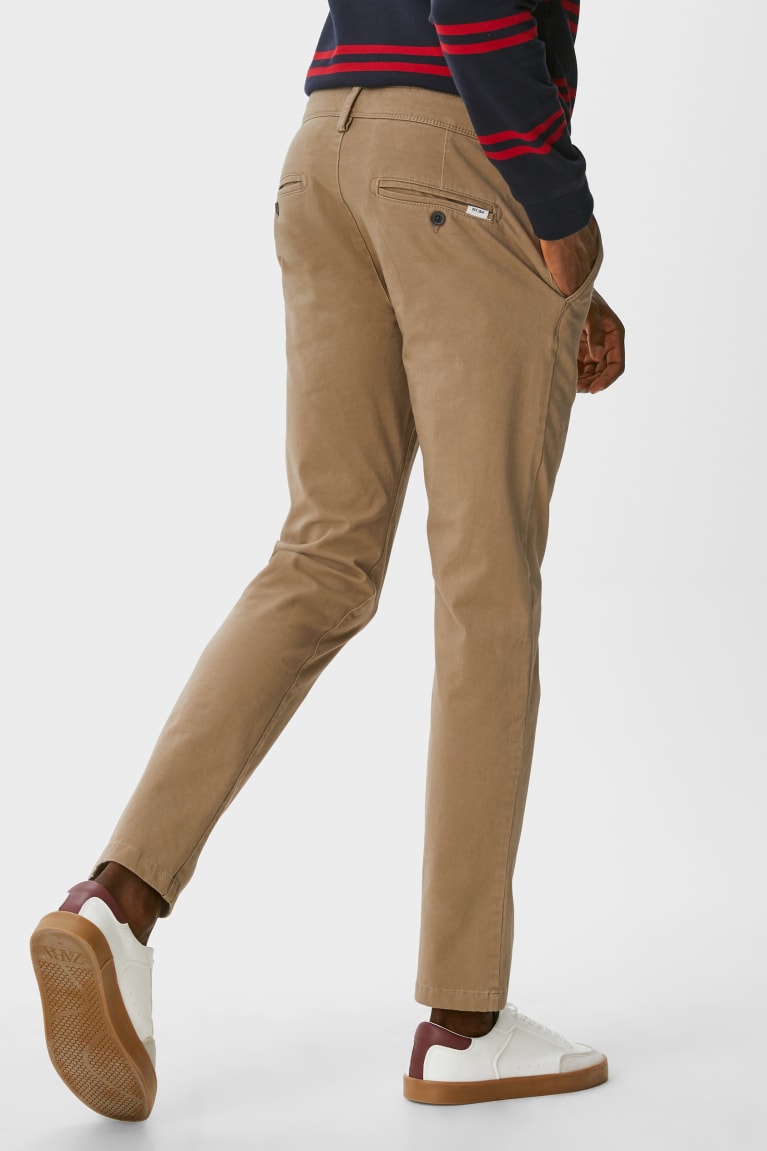 C&A Chinos Slim Fit Flex Lycra® Broek Grijs Bruin | PDM-417580