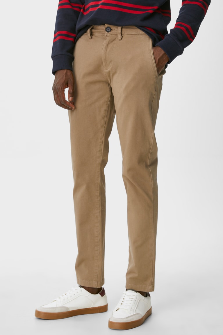 C&A Chinos Slim Fit Flex Lycra® Broek Grijs Bruin | PDM-417580