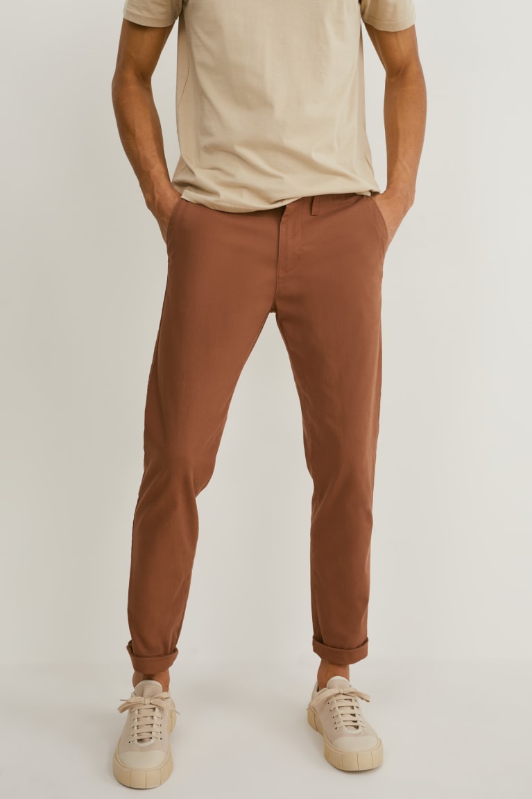 C&A Chinos Slim Fit Lycra® Broek Bruin | SHT-359641