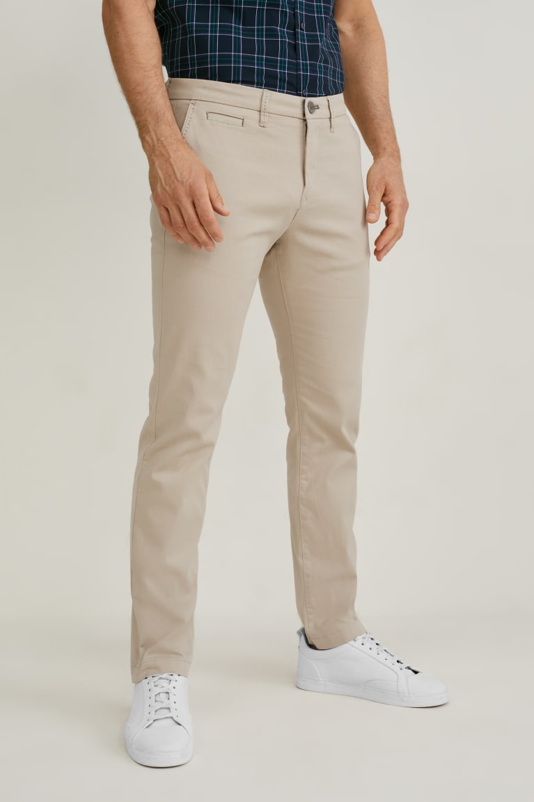 C&A Chinos Slim Fit Lycra® Broek Grijs Bruin | CIL-630842