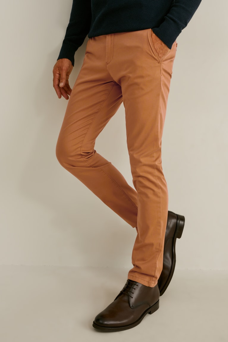 C&A Chinos Slim Fit Pima Katoenen Flex Lycra® Broek Havanna | XNC-065379