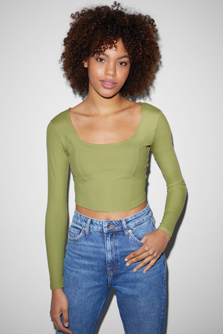 C&A Clockhouse Cropped Topjes Groen | QMA-976423