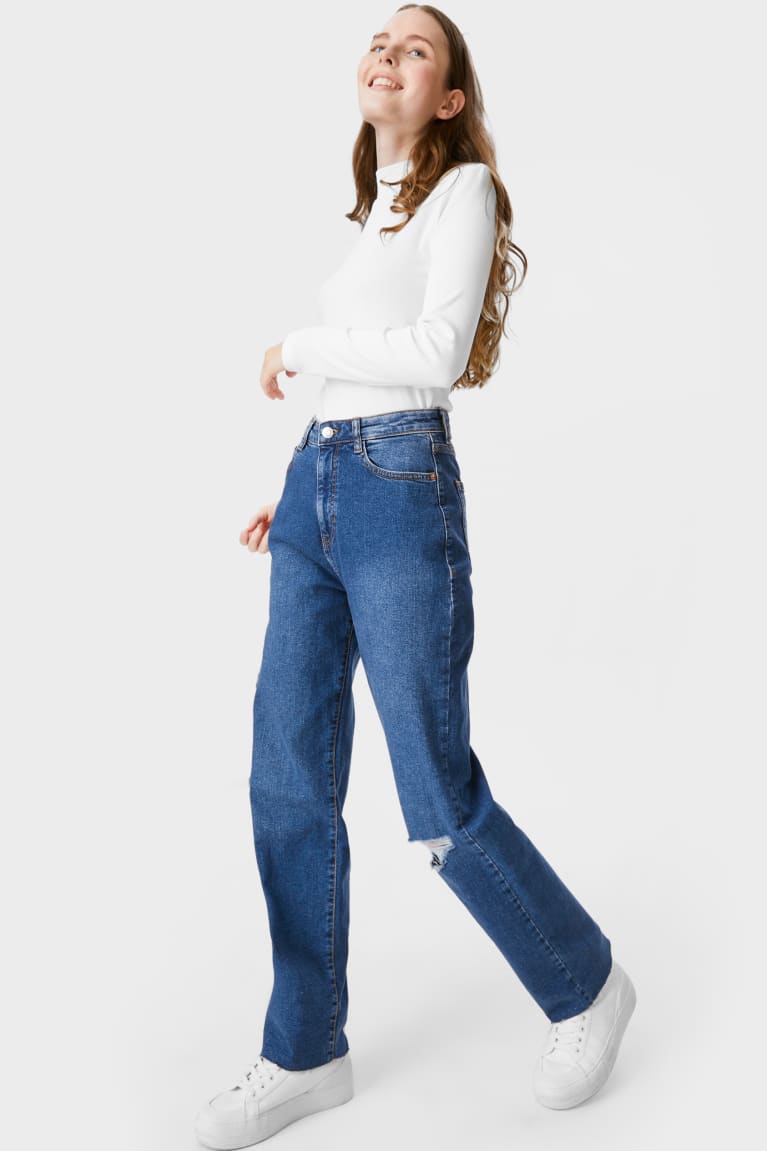 C&A Clockhouse Loose Fit High Taille Jeans Blauw | VIP-851643