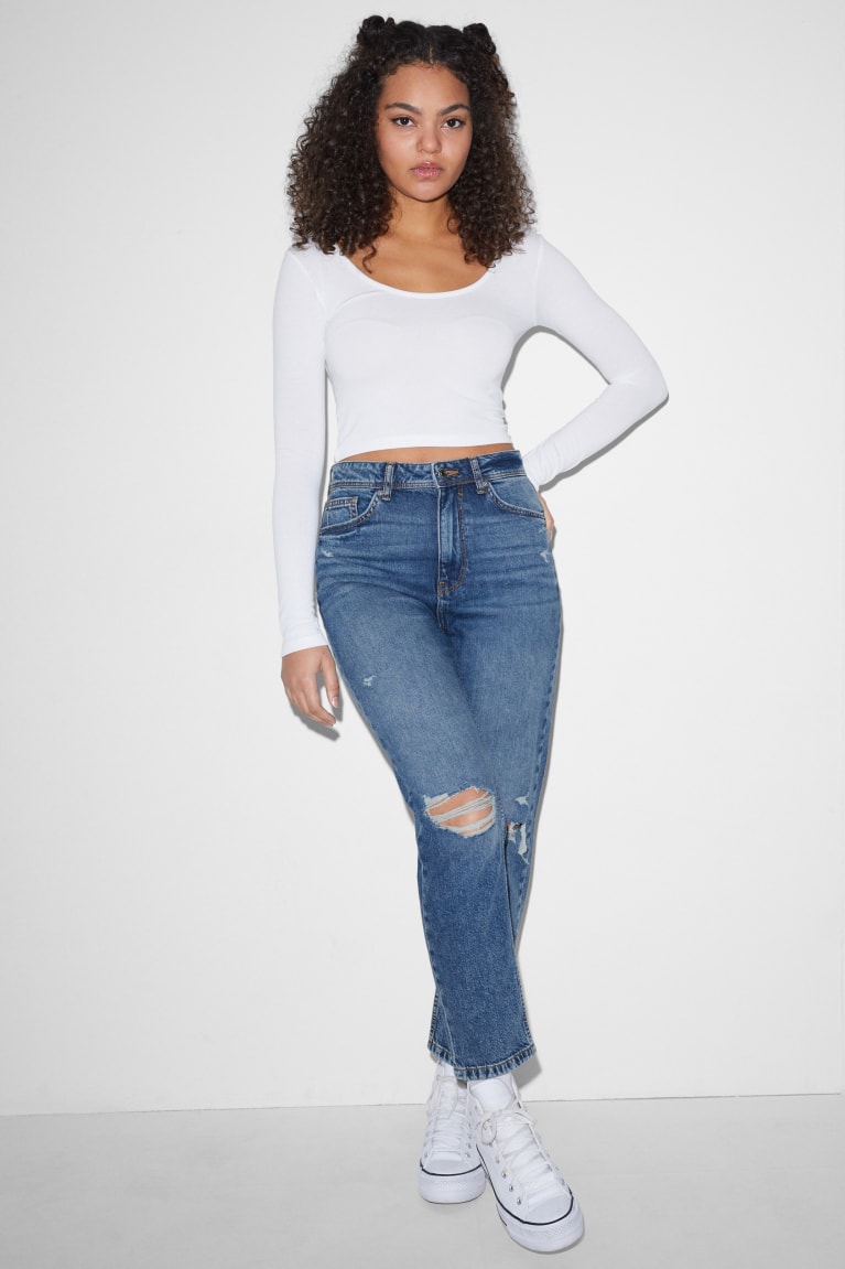 C&A Clockhouse Mom High Taille Jeans Blauw | RUA-273584