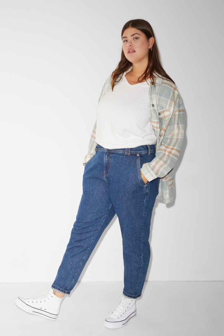 C&A Clockhouse Mom High Taille Recycled Jeans Blauw | RQZ-319427