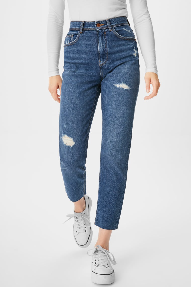 C&A Clockhouse Mom Organic Katoenen Recycled Jeans Blauw | KXN-931752