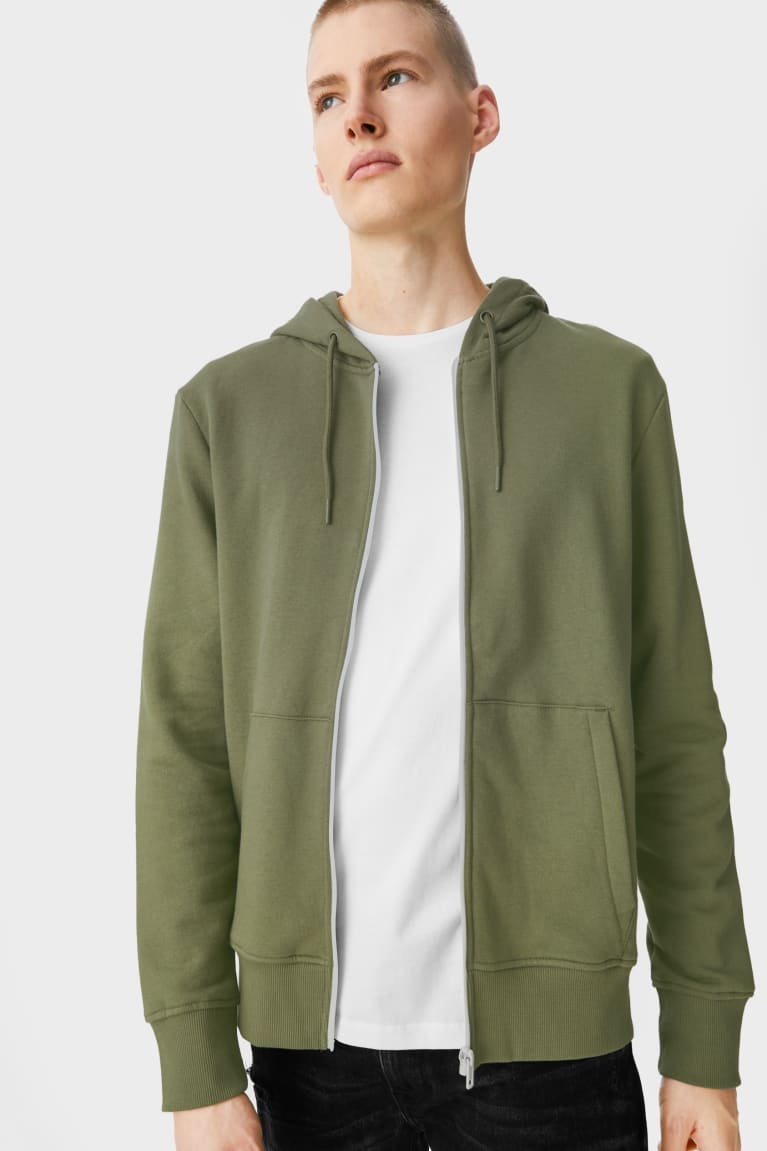 C&A Clockhouse Zip-through With Hood Sweatshirts Groen | ALC-749312