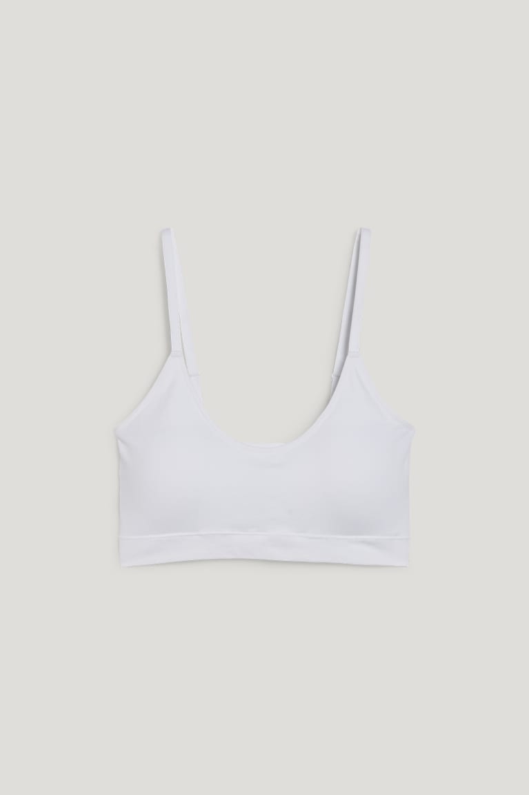 C&A Crop Gewatteerd Seamless- Lycra® Ondergoed Wit | MTE-739186