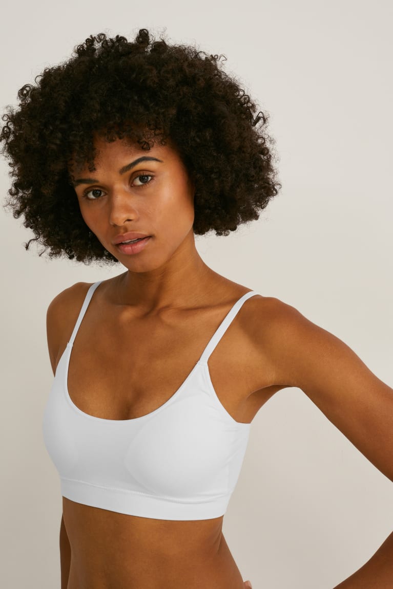 C&A Crop Gewatteerd Seamless- Lycra® Ondergoed Wit | MTE-739186