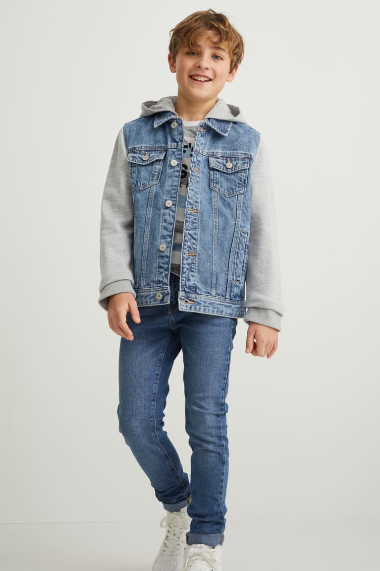 C&A Denim With Hood Jassen Blauw Lichtblauw | ADU-698507