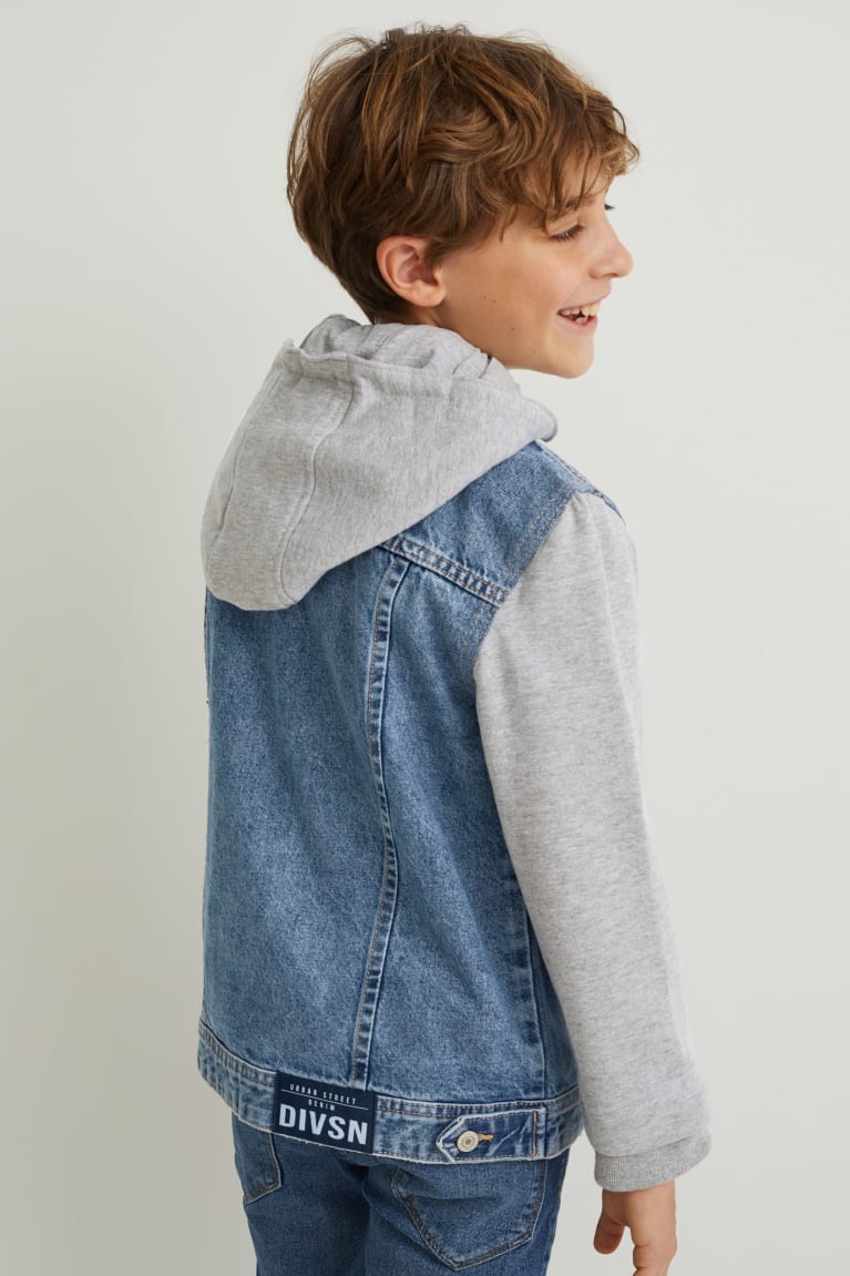 C&A Denim With Hood Jassen Blauw Lichtblauw | ADU-698507