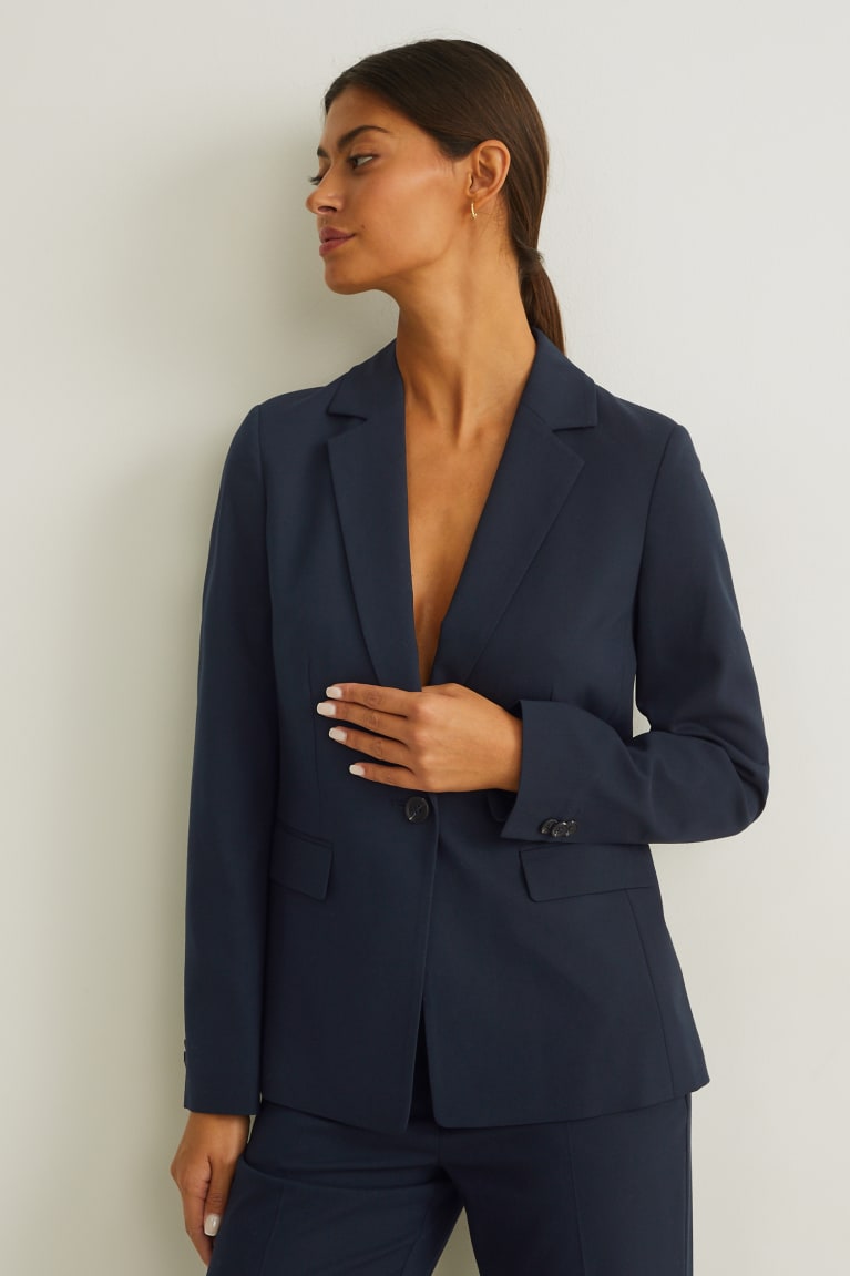 C&A Fitted Recycled Blazer Donkerblauw | MVF-782654