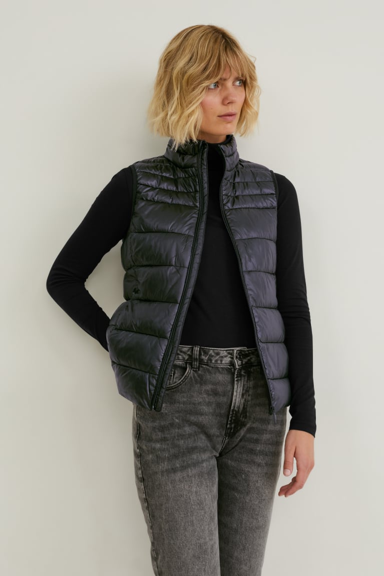 C&A Gewatteerd Gilet Bionic-finish®eco Jassen Zwart | JHV-631479