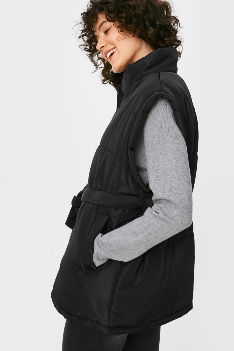 C&A Gewatteerd Gilet Jassen Zwart | UFW-473268