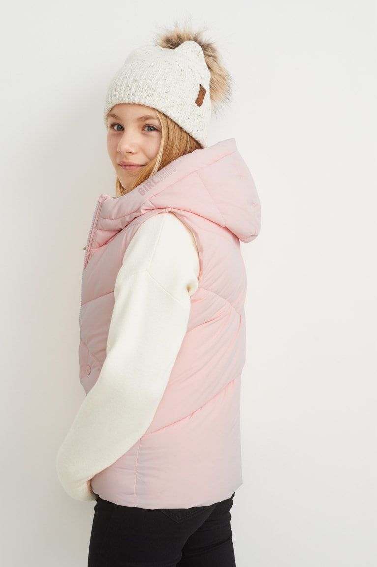 C&A Gewatteerd Gilet With Hood Recycled Jassen Roze | NDF-981473