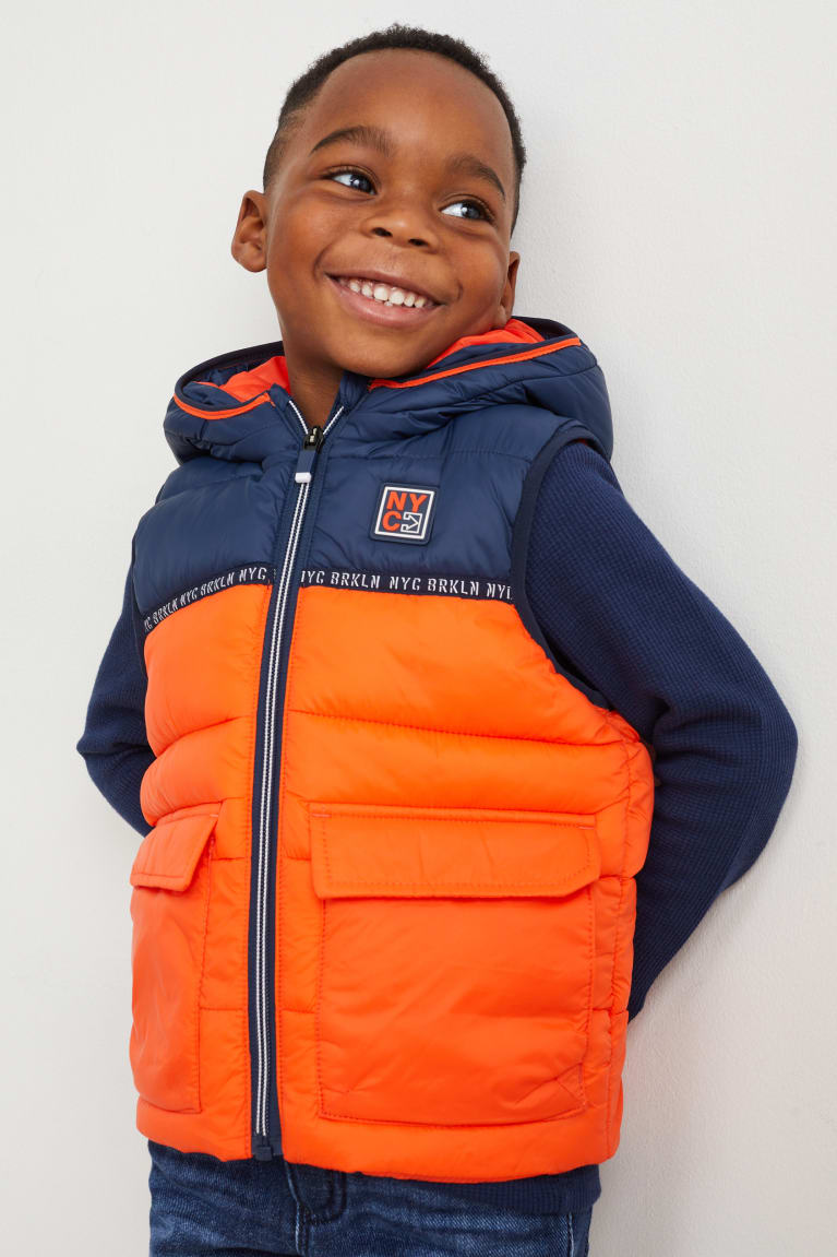 C&A Gewatteerd Gilet With Hood Recycled Jassen Oranje | OZQ-461327