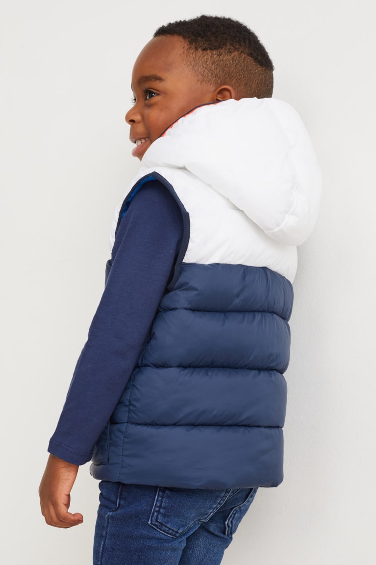 C&A Gewatteerd Gilet With Hood Recycled Jassen Donkerblauw | WXA-546307