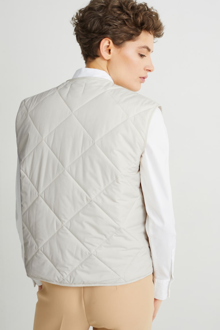 C&A Gewatteerd Gilet With Recycled Polyester Jassen Wit | OPD-679503