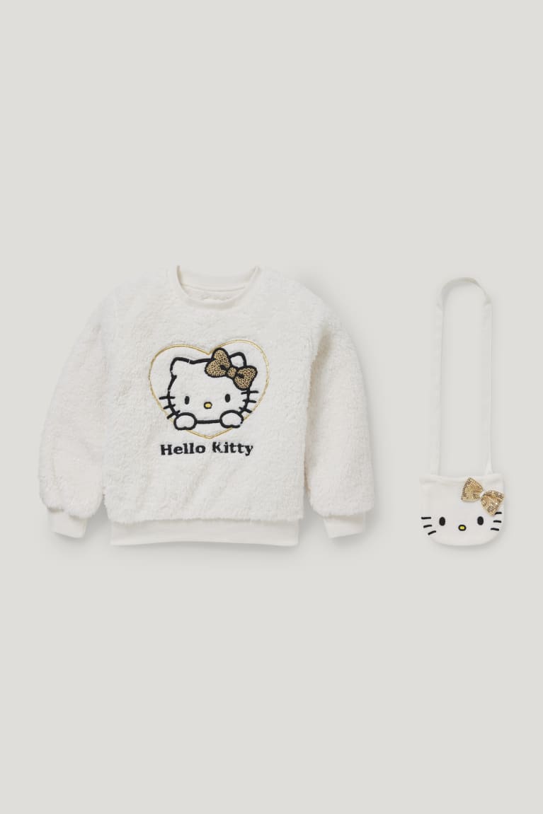 C&A Hello Kitty Set Teddy Fur And Fleece Bag Sweatshirts Wit | TVS-732506