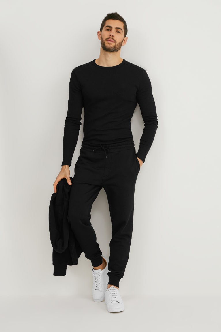 C&A Joggers Organic Katoenen Broek Zwart | KGT-395704