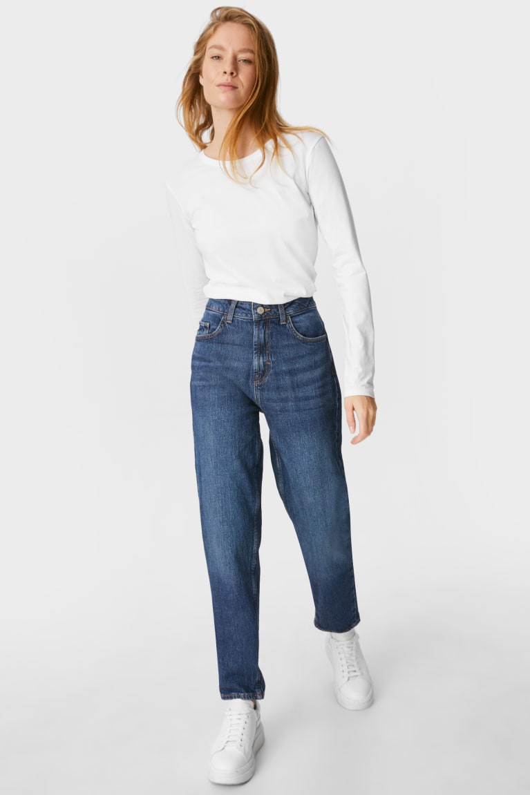 C&A Mom Jeans Blauw Lichtblauw | HDU-938704