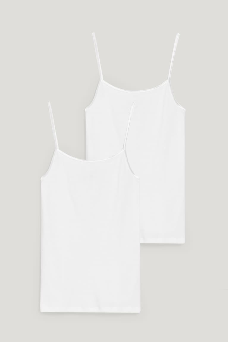 C&A Multipack Of 2 Camisole Organic Katoenen Ondergoed Wit | SBO-140786