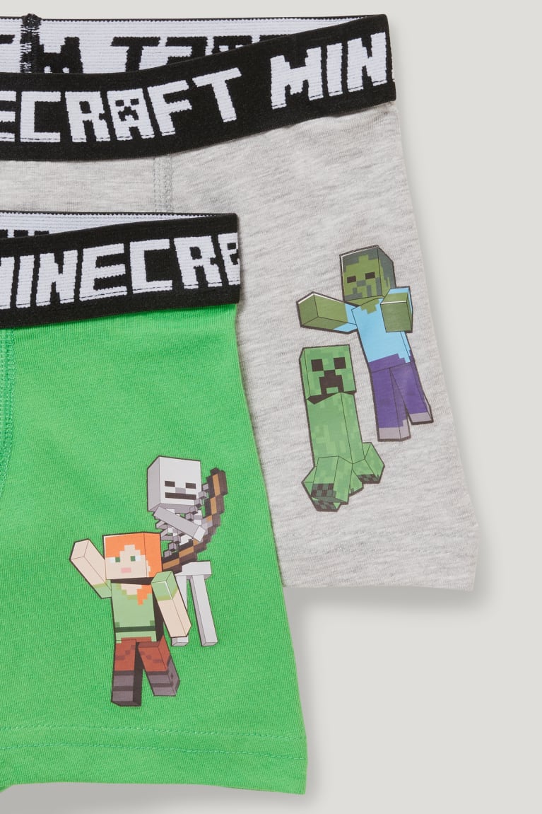 C&A Multipack Of 2 Minecraft Boxer Ondergoed Lichtgroen | YTX-532418