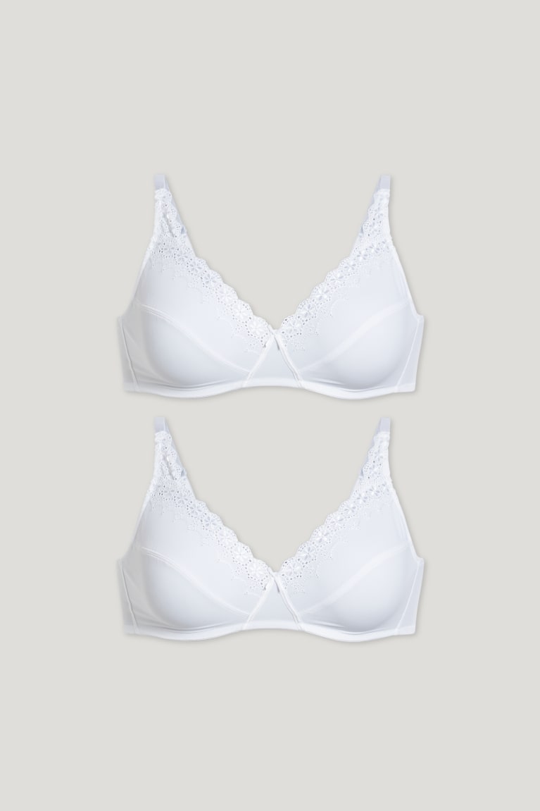 C&A Multipack Of 2 Non-wired Bra Ondergoed Wit | VQB-890162