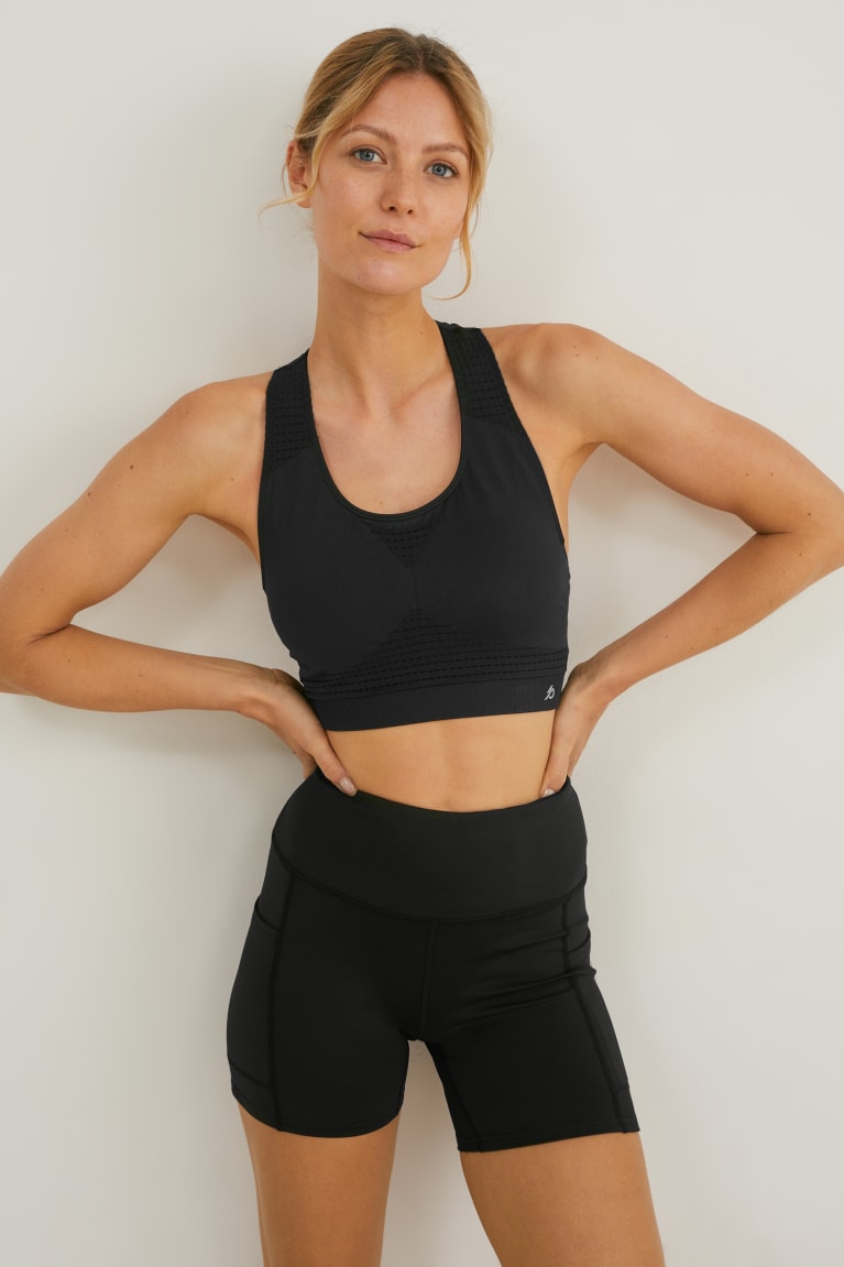 C&A Multipack Of 2 Sports Bra Gewatteerd Recycled Ondergoed Zwart | UDY-891572