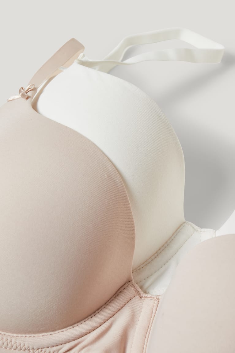 C&A Multipack Of 2 Underwire Bra Full Coverage Gewatteerd Ondergoed Wit Beige | CSR-952671