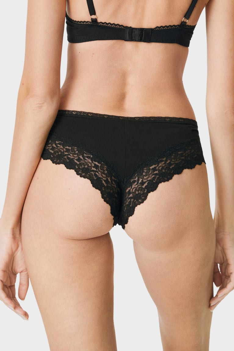 C&A Multipack Of 3 Briefs Organic Katoenen Ondergoed Zwart | QES-924178