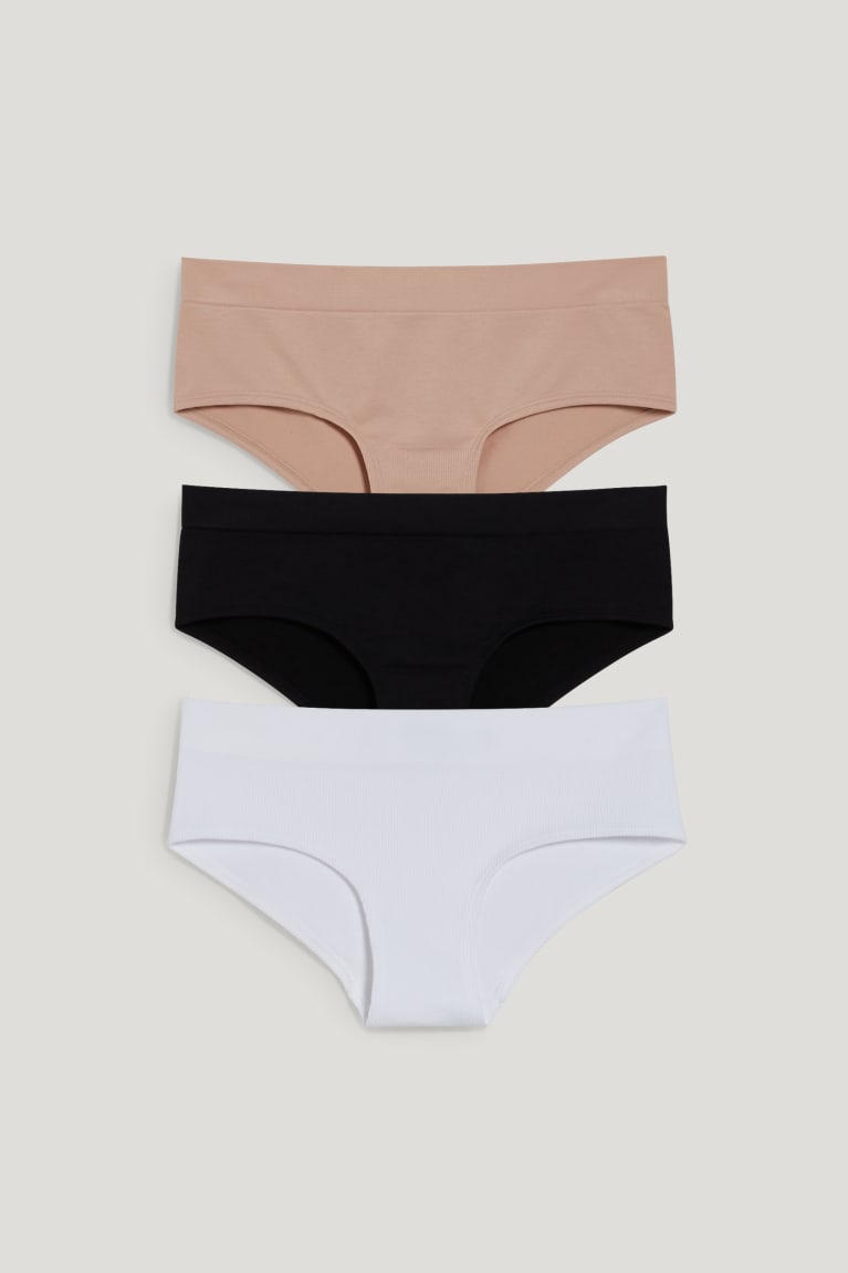 C&A Multipack Of 3 Hipster Briefs Seamless Lycra® Ondergoed Wit | UBG-105726