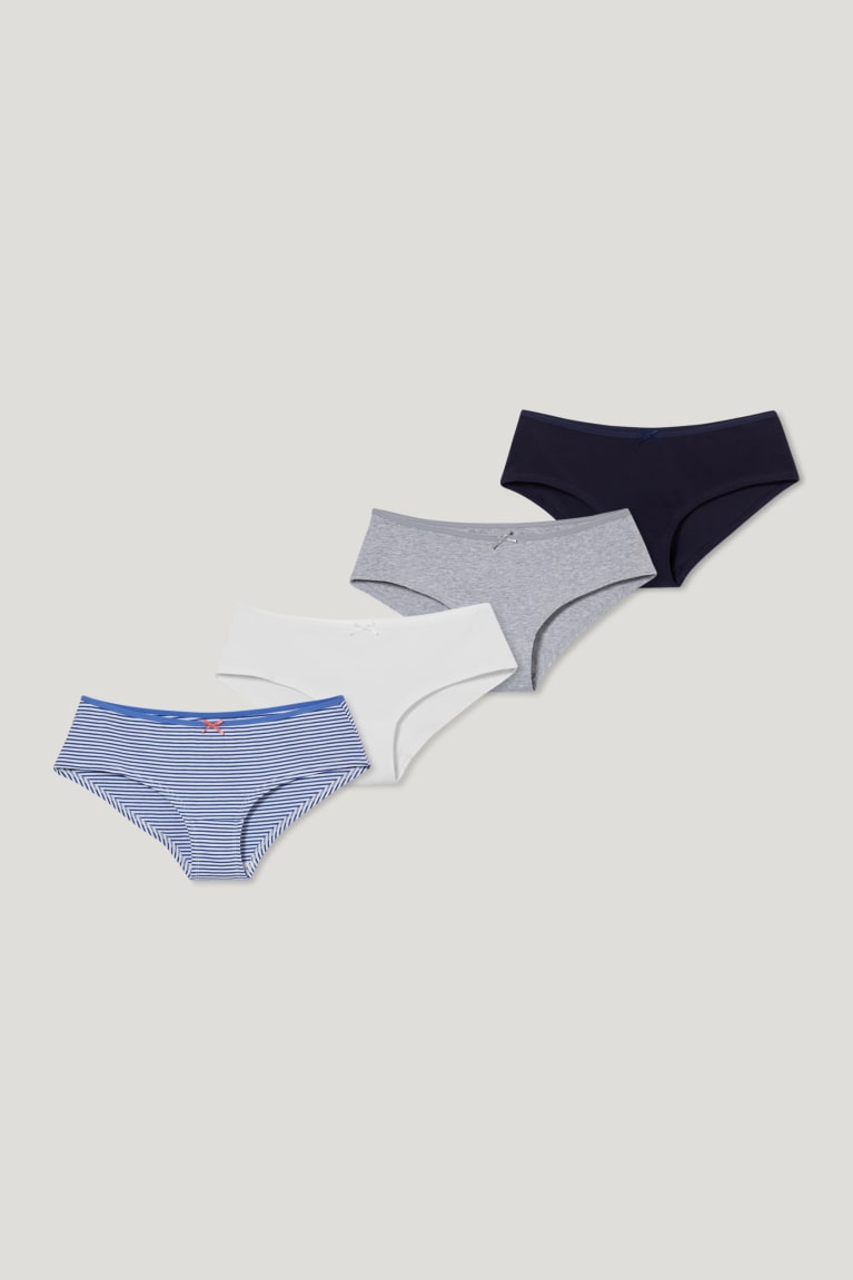 C&A Multipack Of 4 Hipster Briefs Organic Katoenen Ondergoed Blauw | OHN-357948