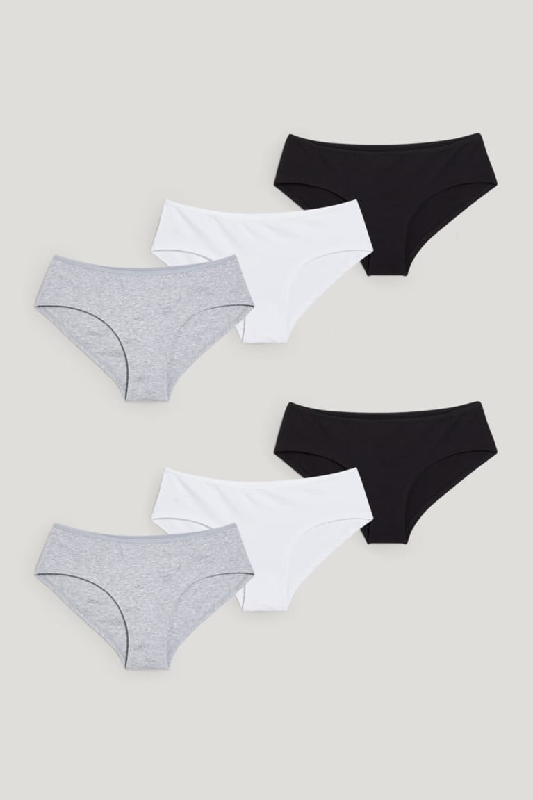 C&A Multipack Of 7 Hipster Briefs Ondergoed Grijs Zwart | URQ-014396