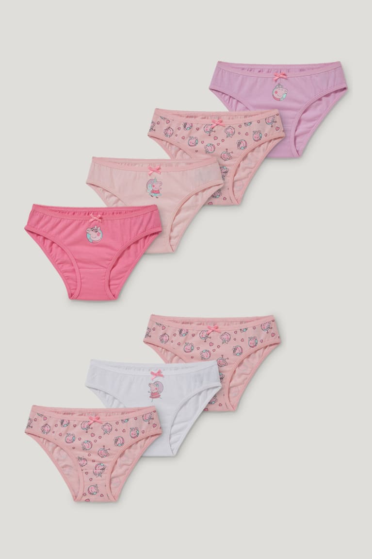 C&A Multipack Of 7 Peppa Pig Briefs Organic Katoenen Ondergoed Roze | KUH-502714