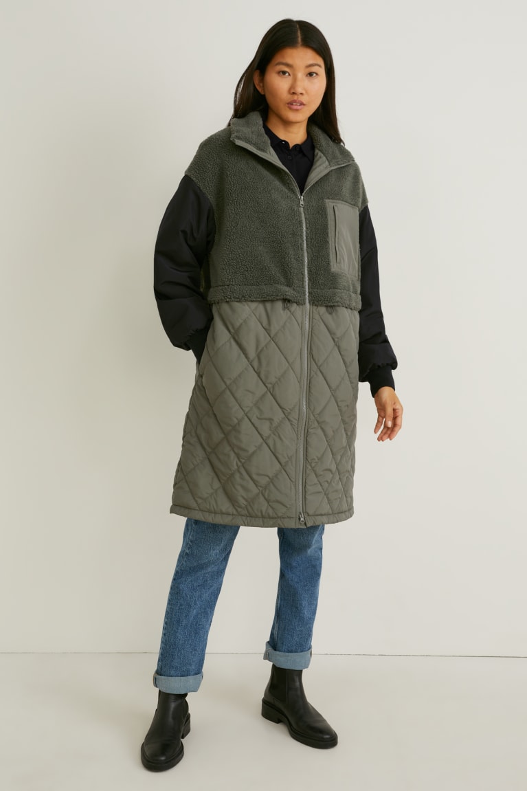 C&A Parka Recycled Jassen Donkergroen | HFI-329865