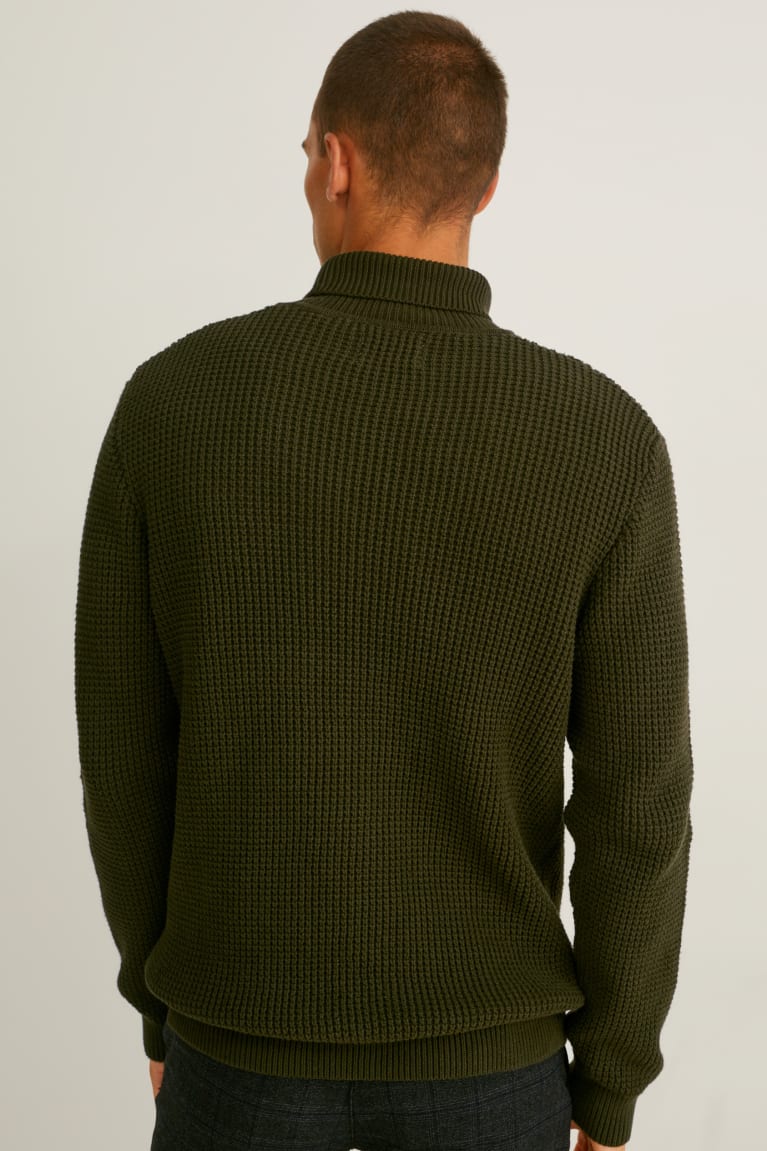 C&A Polo Neck Jumpers Khaki | MQO-895206