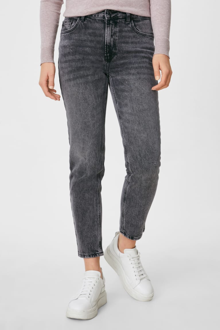 C&A Rechtdoor Tapered With Organic Katoenen Jeans Blauw Grijs | MVA-624879