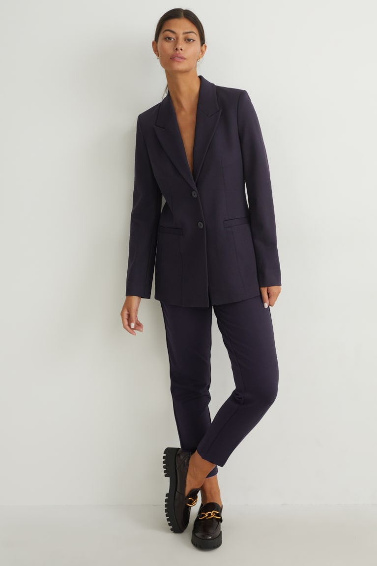 C&A Regular Fit Lenzing™ Ecovero™ Blazer Donkerblauw | NWO-309714