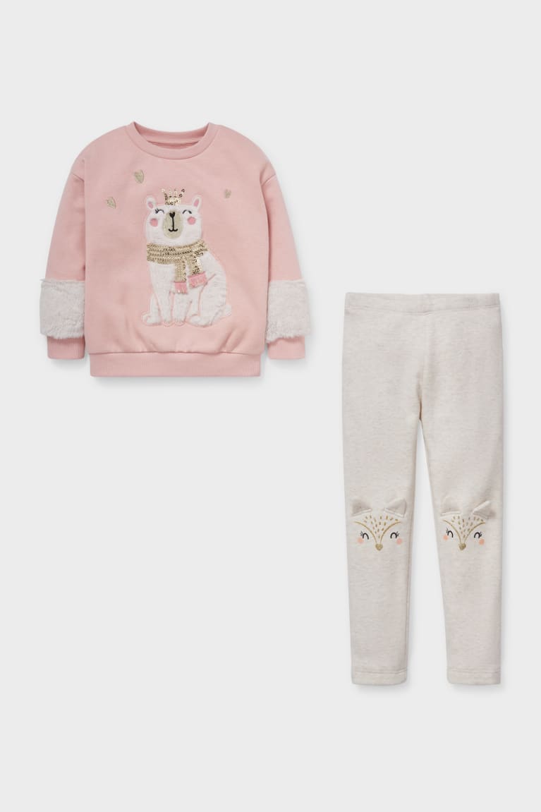 C&A Set And Thermal Leggings 2 Piece Sweatshirts Roze | CSU-874236