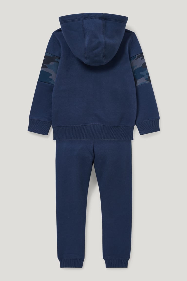 C&A Set Zip-through With Hood, Long Sleeve And Joggers Topjes Donkerblauw | KUO-764293