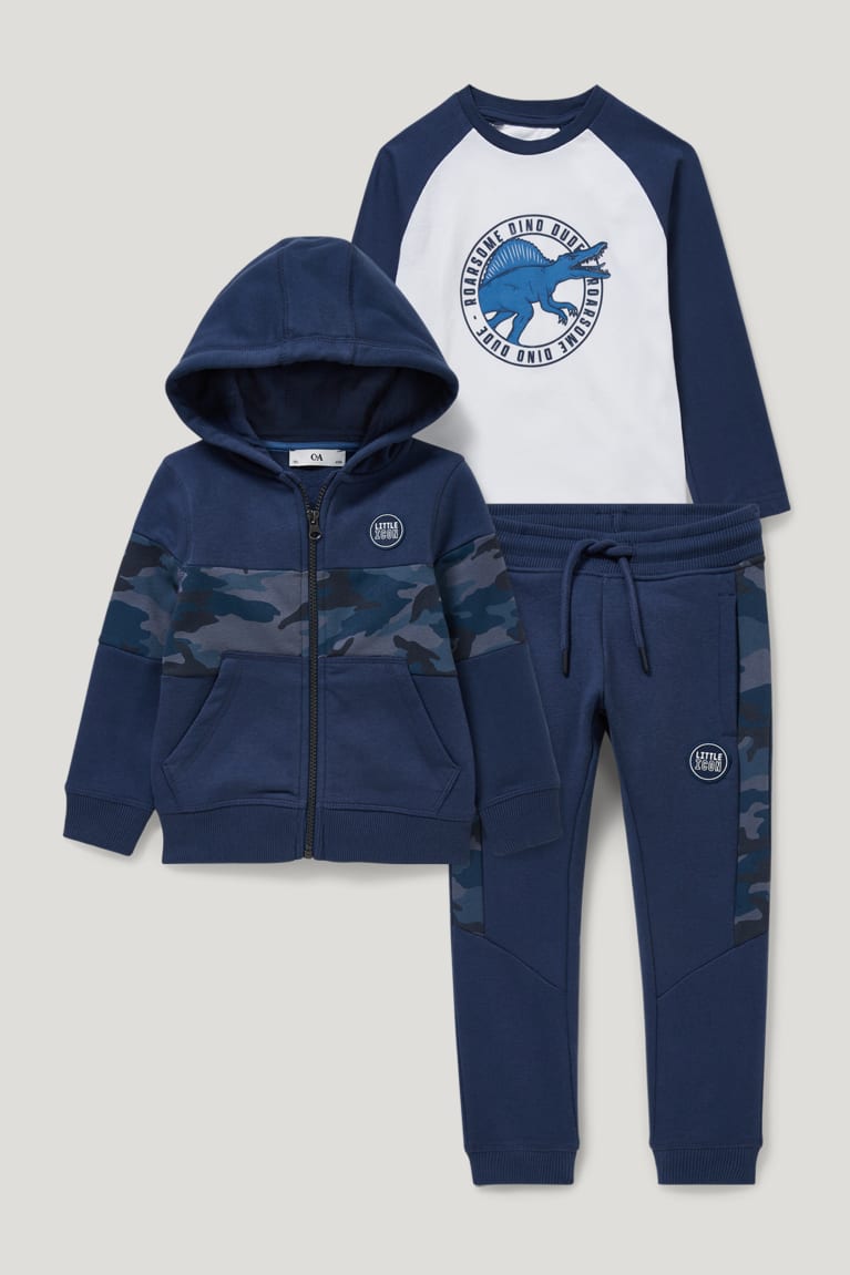 C&A Set Zip-through With Hood, Long Sleeve And Joggers Topjes Donkerblauw | KUO-764293