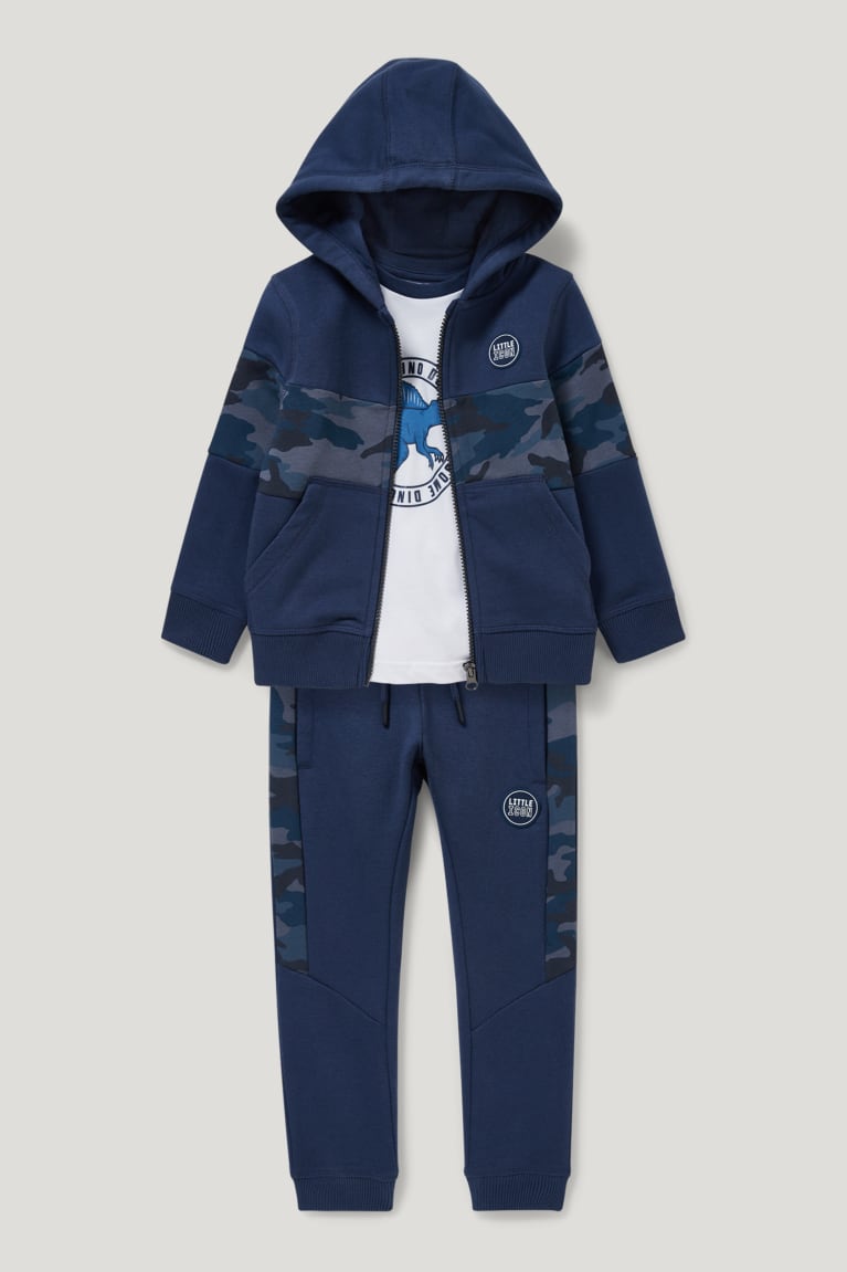 C&A Set Zip-through With Hood, Long Sleeve And Joggers Sweatshirts Donkerblauw | NPK-745631