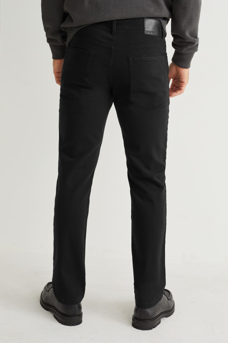 C&A Slim Fit Flex Broek Zwart | TQP-835096